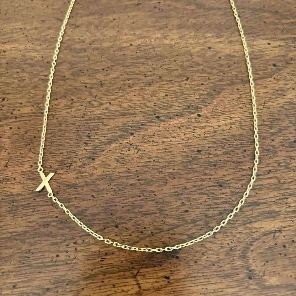 J.Crew | Offset “X” Initial Necklace | 17” Adjustable